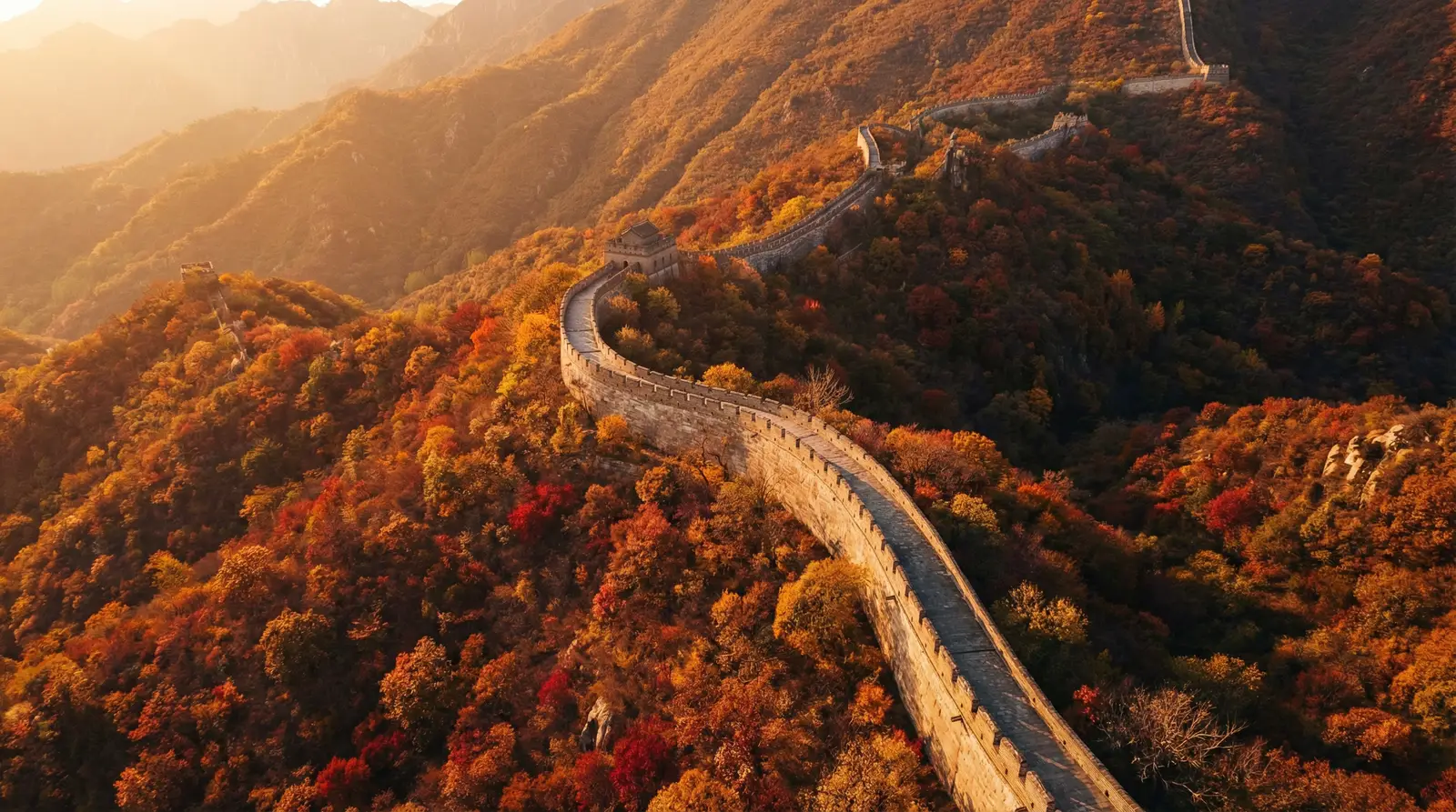 叔叔不约匿名聊天交友网页版 秋日长城航拍全景